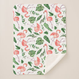 Tropisch rosa Flamingo Muster v2 Sherpadecke