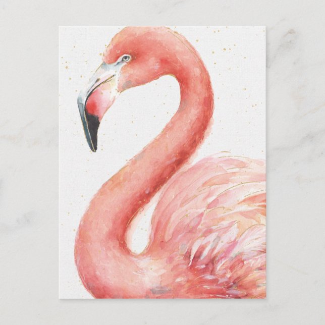 tropisch | Rosa Flamingo Postkarte (Vorderseite)