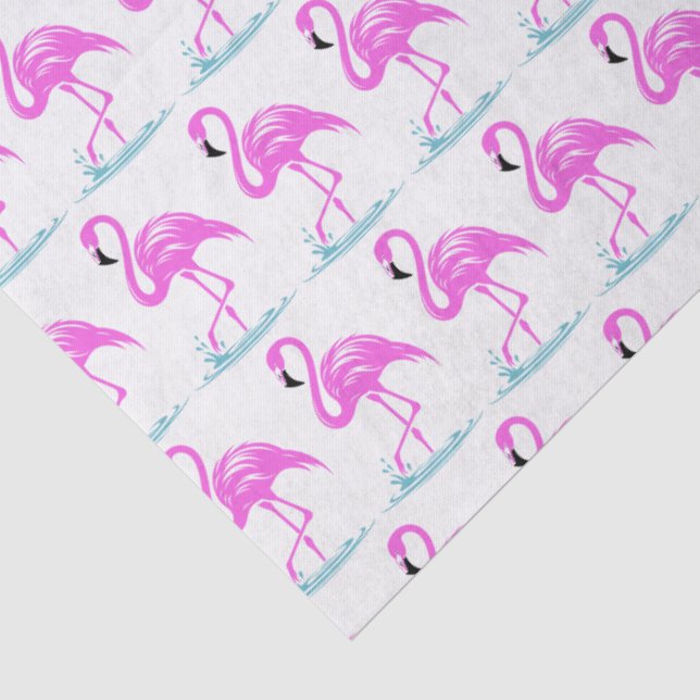 Tropisch rosa Flamingo Stehend in Water #7 Seidenpapier (Detail)