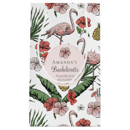 Tropisch rosa Flamingo und Hibiskus Bachelorette Kleine Geschenktüte