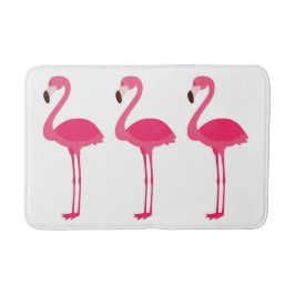 Tropisch rosa Flamingos auf Weiß Badematte