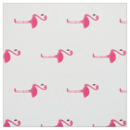 Tropisch rosa Flamingos auf Weiß Stoff