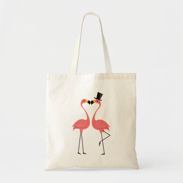 Tropisch rosa Flamingos - Hochzeit, Brautparty Tragetasche (Vorne)