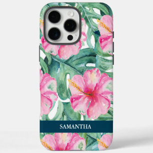 Tropisch rosa Floral Custom iPhone Case
