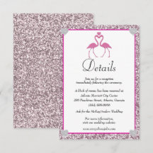 Tropisch rosa Glitzer Flamingo Wedding Details