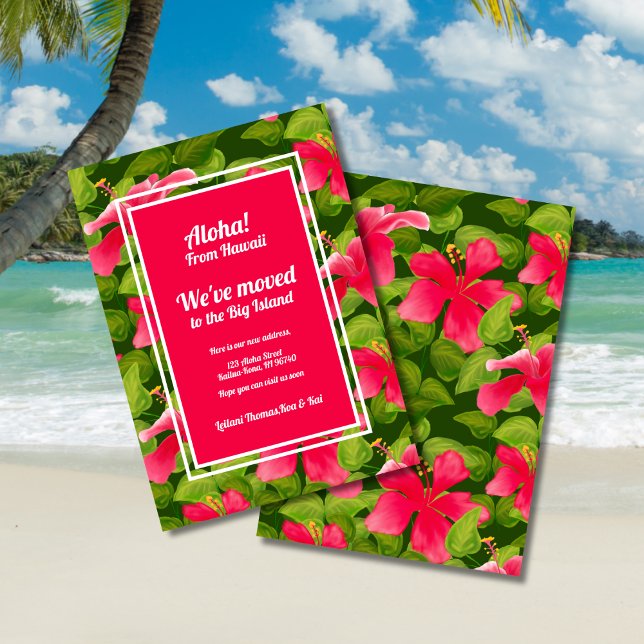 Tropisch rosa Hawaiianischer Hibiskus Aloha Wir ha Ankündigung (Von Creator hochgeladen)