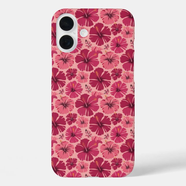 Tropisch rosa Hibiskus Freude iPhone 16 Plus Hülle (Rückseite)
