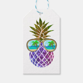 Tropisch rosa lila Ananas Geschenkanhänger