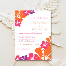 Tropisch rosa Orangefarbene Lila Hibiskus Hochzeit
