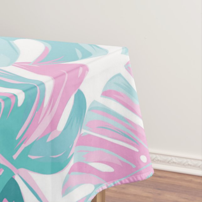 Tropisch-rosa Palm-Blätter Tischdecke (Beispiel)