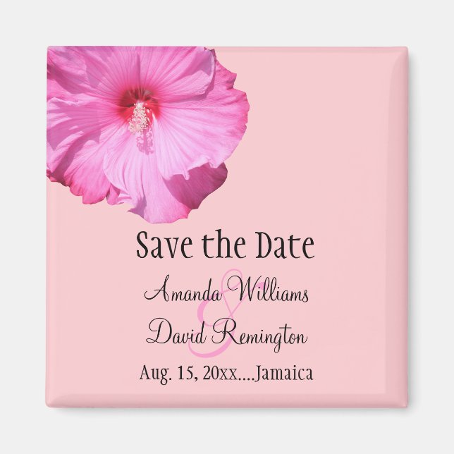 Tropisch Save the Date (rosa) Magnet (Vorne)