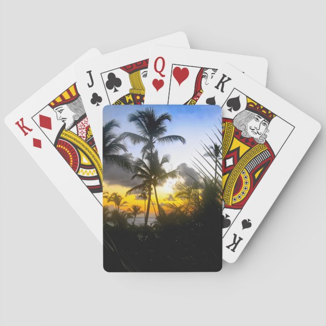 Tropisch Sunset Print Players Cards Spielkarten (Rückseite)