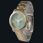 Tropisch verblasste Blätter Armbanduhr<br><div class="desc">"Verblasste tropische Blätter II" von Jade Reynolds. Enthält eine Sammlung tropischer Blätter in verblichenem Design.</div>