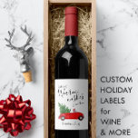 Tropisch warme Wünsche Vintage Car   Weihnachtsbau Weinetikett<br><div class="desc">Nautical Boutique Co.'s Retro-Vintages rotes Auto ist unsere tropische Version des angesagten roten Pick-up LKW unsere Pendants in schneebedeckten Teilen der Welt senden diese Feriensaison! 🎄 Dieses Vintage Weinetikett zeichnet sich durch ein Vintages rotes Cabrio-Auto aus - oben nach unten, denn wir können es! — mit einem Tannenbaum, der auf...</div>