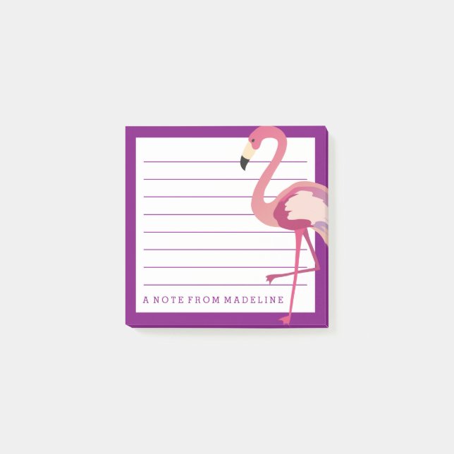 tropisch | Watercolor Flamingo Post-it Klebezettel (Vorderseite)