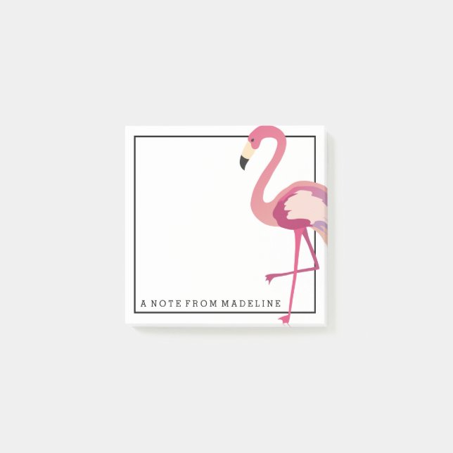 tropisch | Watercolor Flamingo Post-it Klebezettel (Vorderseite)