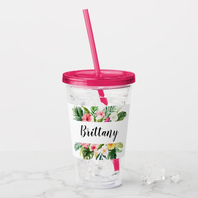 Tropisch werden Sie mein Vorschlag für eine Überbr Acryltrinkbecher (Vorderseite Ice)