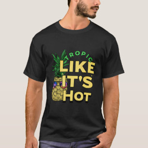 Tropisch wie ein Cooler Ananas-Strand, der lange h T-Shirt