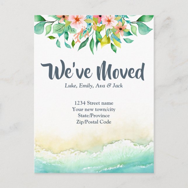 Tropische Adressänderung Postkarte (Vorderseite)