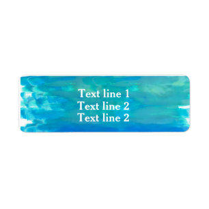 Tropische Adressetiketten mit blauem Fleck in Aqua