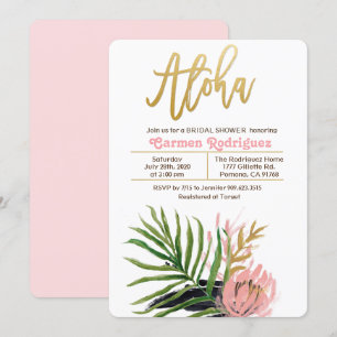 Tropische Aloha-Brautparty-Blumen-Einladung Einladung