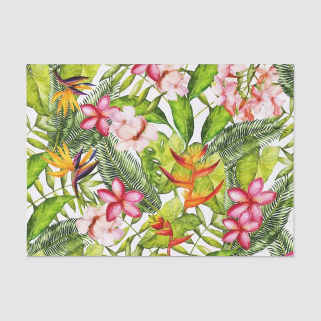 Tropische Aloha exotische Dschungel-Blumen Seidenpapier (Vorderseite)