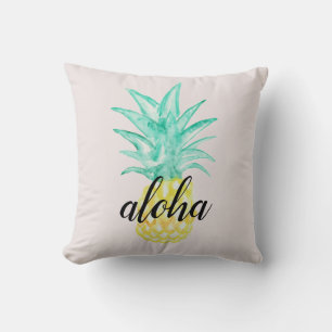 Tropische Ananas Aquarellmalerei Kissen