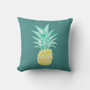 Tropische Ananas Aquarellmalerei Kissen