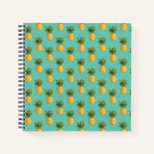 Tropische Ananas auf Aquamarin Notizbuch