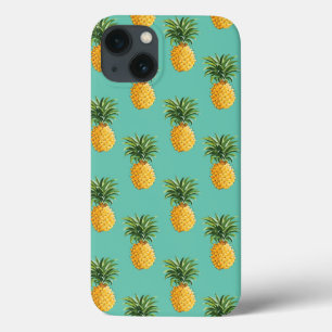 Tropische Ananas auf Aquamarinen iPhone 13 Hülle