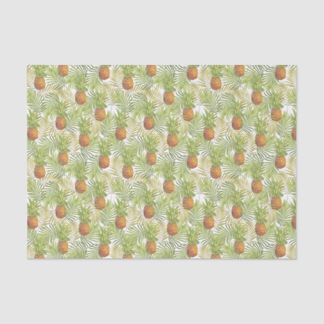 Tropische Ananas auf Weiß Seidenpapier (Vorderseite)
