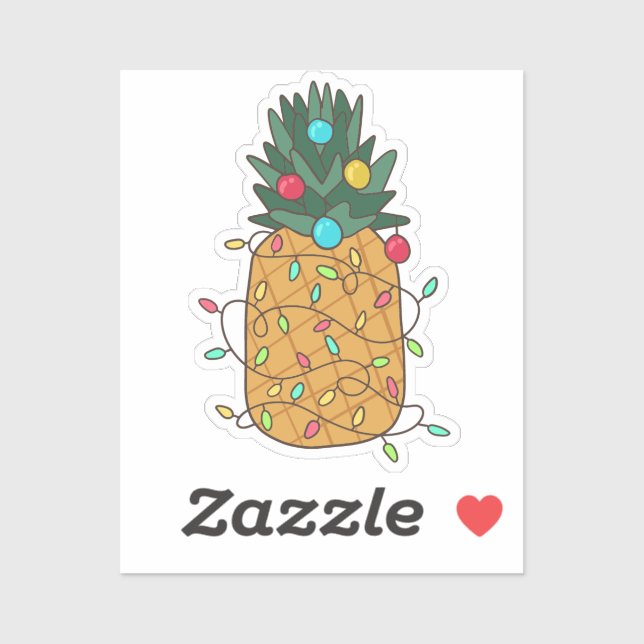 Tropische Ananas Aufkleber (Blatt)