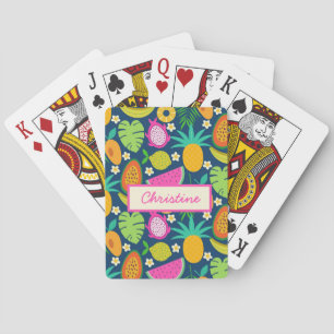 Tropische Ananas Banane Wassermelone Früchte indiv Spielkarten