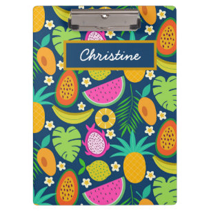 Tropische Ananas Banane Wassermelone Früchte  Klemmbrett