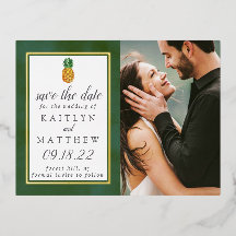 Tropische Ananas Beach Hochzeit Save the Date