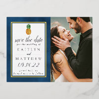 Tropische Ananas Beach Hochzeit Save the Date