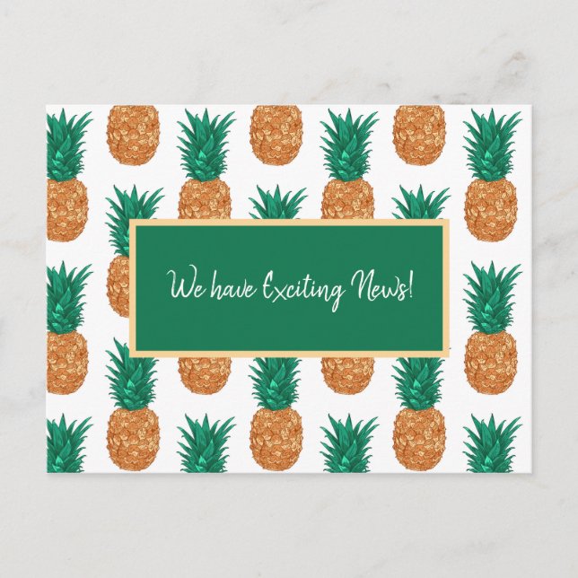 Tropische Ananas, benutzerdefinierbarer Text Postkarte (Vorderseite)