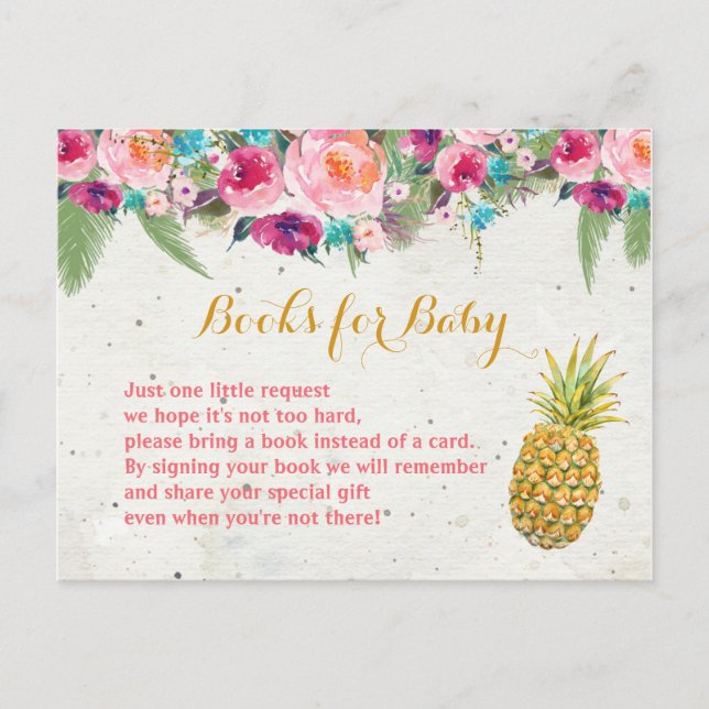 Tropische Ananas-Bücher für Baby Postkarte (Vorderseite)