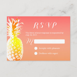 Tropische Ananas Elegante Hochzeit UAWG RSVP Karte