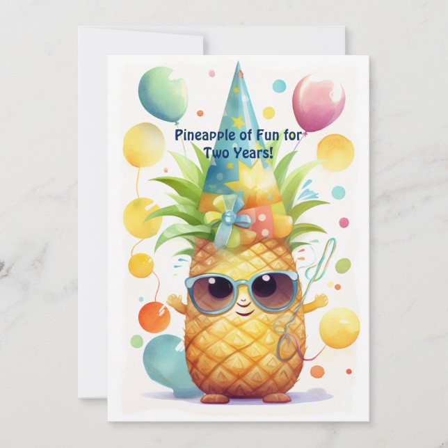 Tropische Ananas-Geburtstagskarte Feiertagskarte (Vorderseite)