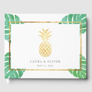 Tropische Ananas-Goldhochzeit Gästebuch