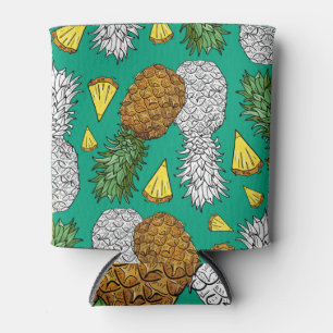 Tropische Ananas: Grün Vintag. Dosenkühler
