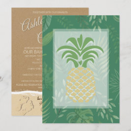 Tropische Ananas-Herzen Hochzeiten Einladungen