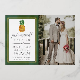 Tropische Ananas Hochzeit Foto Ankündigung Real