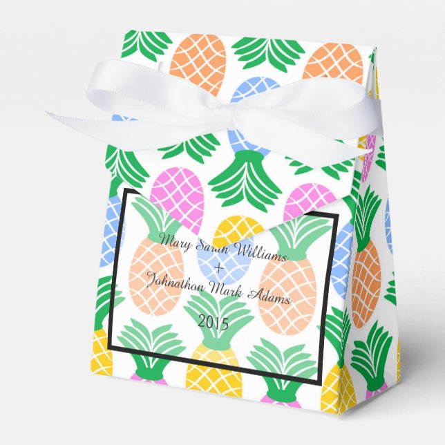 Tropische Ananas-Hochzeit Geschenkschachtel (Vorderseite)