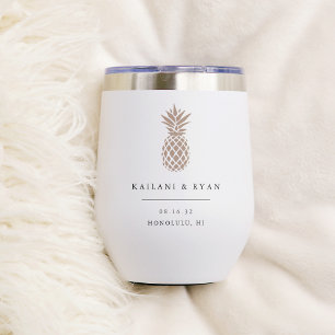 Tropische Ananas-Hochzeit in Urlaubsort Gefallen