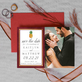 Tropische Ananas Hochzeit rettet das Datum Save The Date