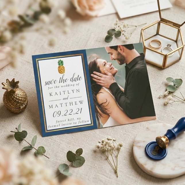Tropische Ananas Hochzeit rettet das Datum Save The Date (Von Creator hochgeladen)