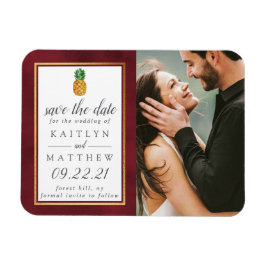 Tropische Ananas Hochzeit speichern das Date Magne Magnet
