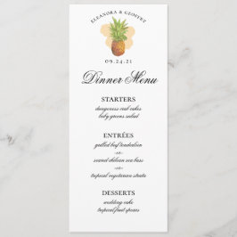 Tropische Ananas Hochzeitsmenü des Fotos Menükarte